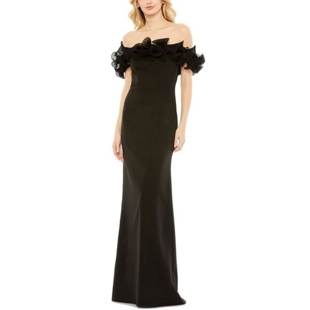 NWT Mac Duggal Ruffle Column Gown Size: 4